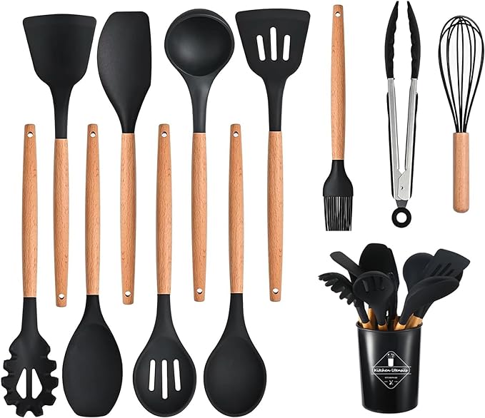 12-Pcs Non-Stick Silicone Cooking Utensils Set